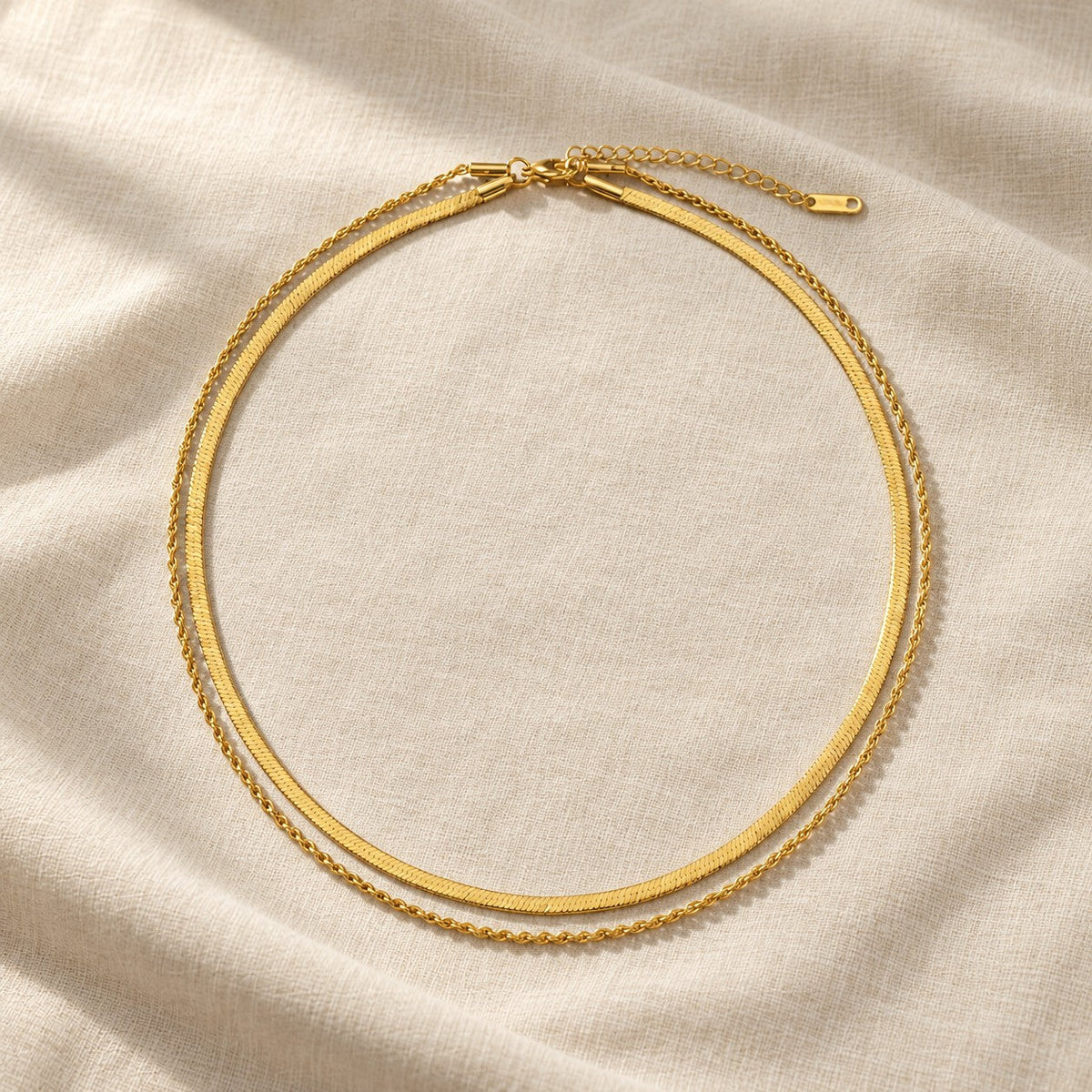 Luna Chain on cream linen