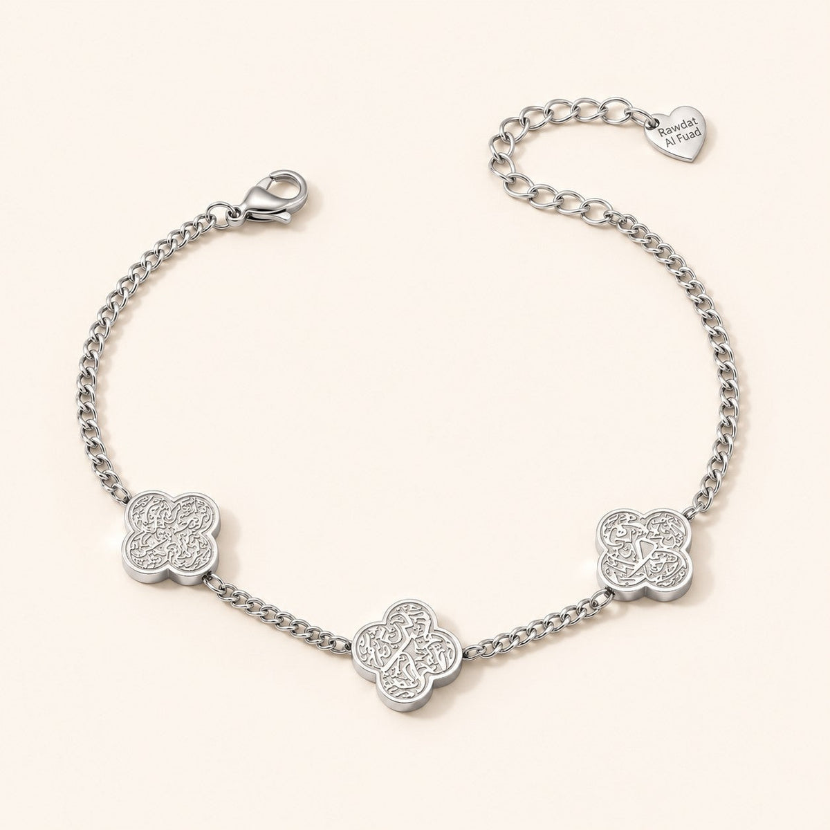 Rawdat Al Fuad Bracelet, silver finish