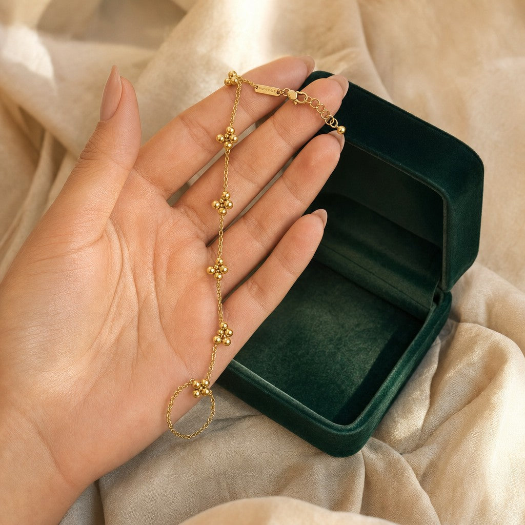 Hand Chain presented in an plum velvet gift box