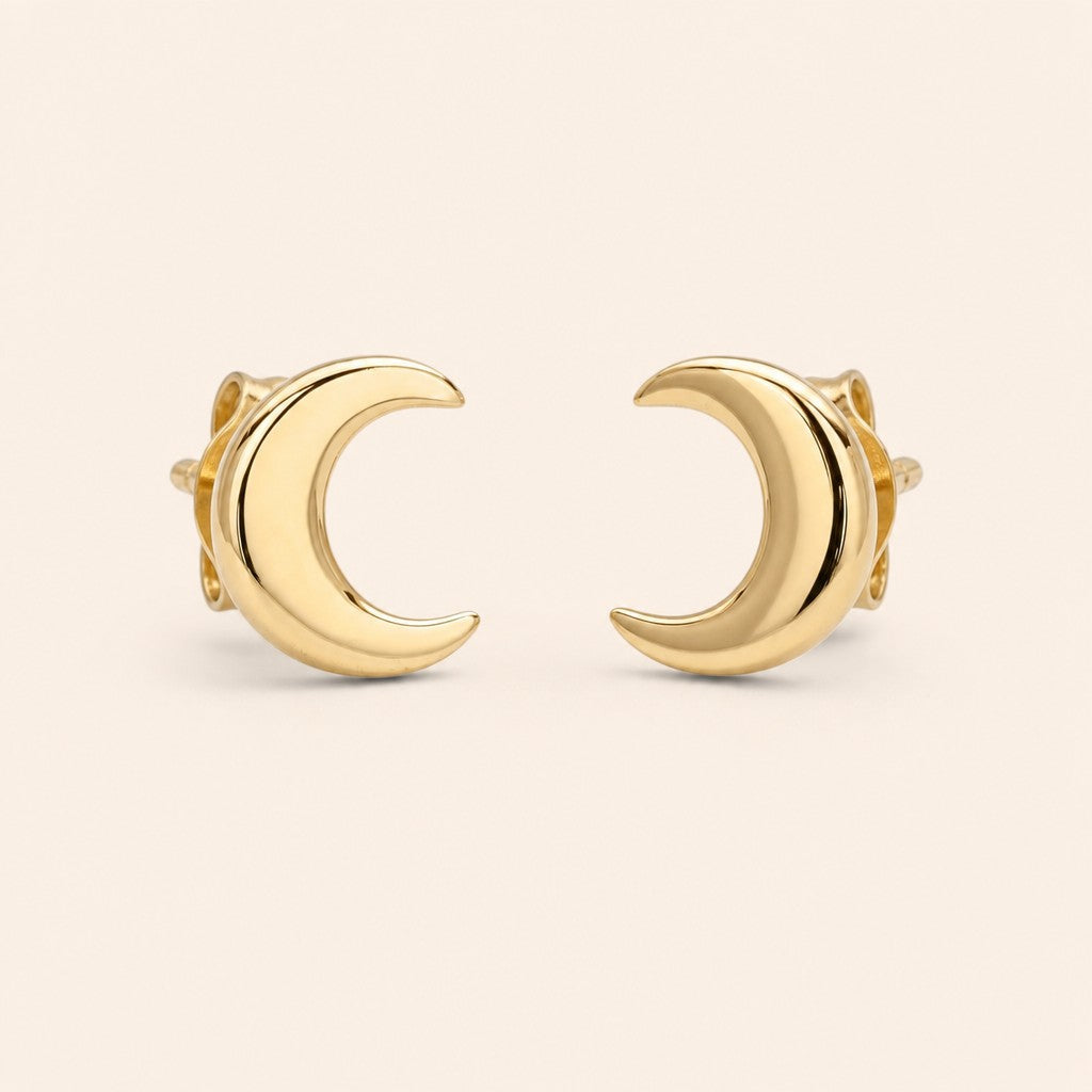 Hilal Studs, gold finish