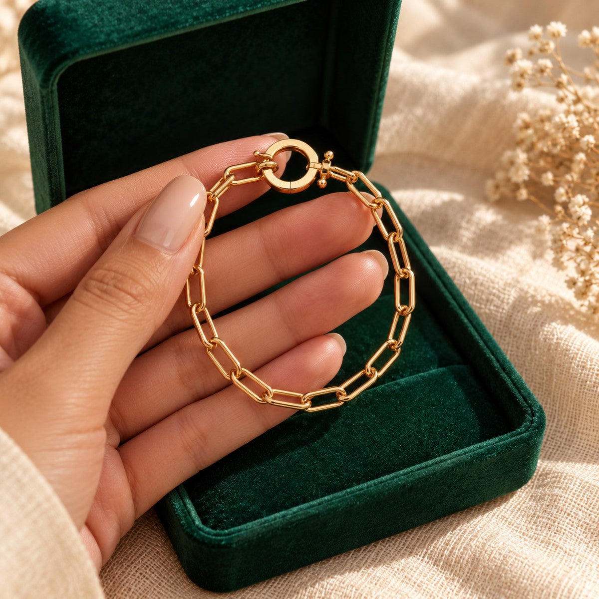 Parker Bracelet presented in an plum velvet gift box