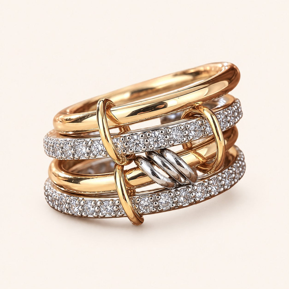 Sabr Stack Ring, gold finish