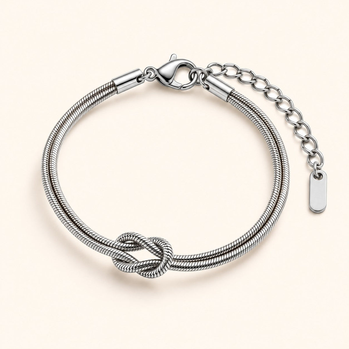 Wisal Knot Bracelet, silver finish